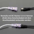 2P wasserdichtes Verbindungskabel mit DC Buchse und DC Stecker 5.5/2.5 - 100cm