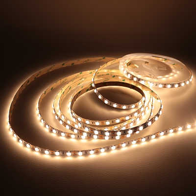 5m LED Band | 60x 6060 LEDs | 20 Watt - 2010 Lumen je Meter | warmweiß 3000K | CRI 80+ 24VDC 160° |