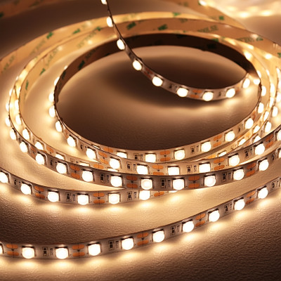 5m LED Band | 60x 6060 LEDs | 20 Watt - 2010 Lumen je Meter | warmweiß 3000K | CRI 80+ 24VDC 160° |