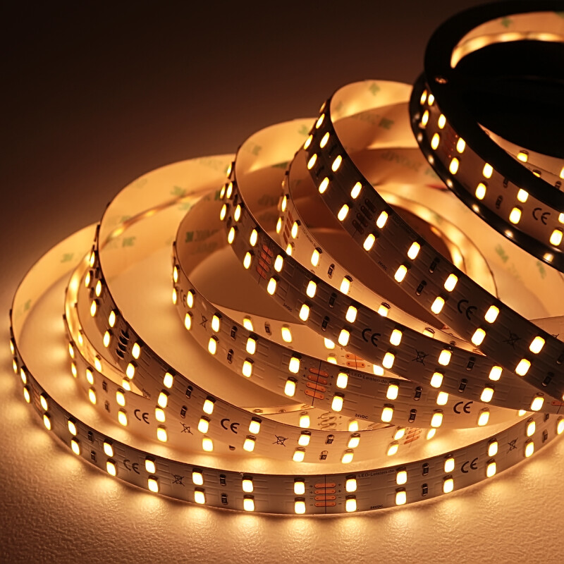 Double Line LED-Strip – 140 × 5630 LEDs – 30 W – 2782 lm/m – warmweiß 2700 K – CRI 90+ 24V DC 120°