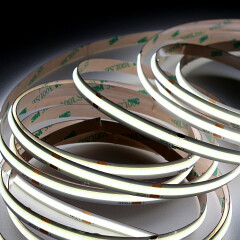 COB LED Streifen – 9 W – 990 Lumen 480x LEDs je Meter – tageslichtweiß 6000 K – CRI 90+ 24V DC 180°