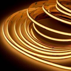 COB LED Streifen – 9 W – 720 Lumen 480x LEDs je Meter – warmweiß 2700 K – CRI 90+ 24V DC 180°