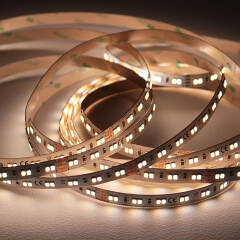 Dual White tunable CCT LED Streifen – 140 × 2835 LEDs – 2 × 10Watt je Meter – 2700 K-6400 K – CRI 90+ 24V DC 120°