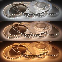 CCT LED Band mit einstellbarer Farbtemperatur – 140 × 5630 LEDs – 2 × 16Watt je Meter – Dualweiß 2700 K-6500 K – CRI 90+ 24V DC 120°