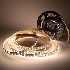 Double Line CCT LED Strip – 280 × 5630 LEDs – 2 × 31Watt je Meter – Farbtemperatur einstellbar zwischen 2700 K-6500 K – CRI 90+ 24V DC 120°