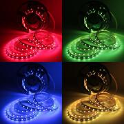 RGBW LED Strip – 56x Farbwechsel 5050 RGB LEDs & 56x weiße 5630 CRI90+ LEDs je Meter – 120° 24V DC