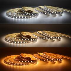 RGB & DUAL CCT LED Band – 60 × 5in1 5050 LEDs RGB Farbwechsel, weiß und warmweiß – 19.2 W – 1000 lm/m – 120° 24V DC