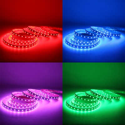 RGB & DUAL CCT LED Band | 60x 5in1 5050 LEDs RGB Farbwechsel, weiß und warmweiß - 19.2 Watt - 1000 Lumen je Meter | 120° 24V DC |