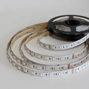 RGB & DUAL CCT LED Band – 60 × 5in1 5050 LEDs RGB Farbwechsel, weiß und warmweiß – 19.2 W – 1000 lm/m – 120° 24V DC