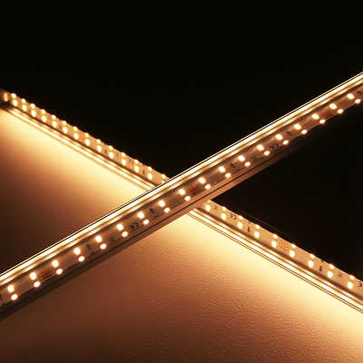 Double Line LED Leiste "Slim-Line max" | klar | 140x 5630 LEDs | 30 Watt - 2782 Lumen je Meter | warmweiß | CRI 90+ 24VDC 120° |
