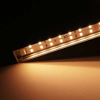 Double Line LED Leiste "Slim-Line max" | klar | 140x 5630 LEDs | 30 Watt - 2782 Lumen je Meter | warmweiß | CRI 90+ 24VDC 120° |