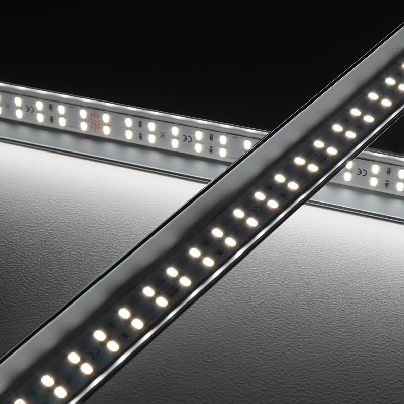 Double Line LED Eck-Leiste Corner max – klar – 140 × 5630 LEDs – 29 W – 3133 lm/m – tageslichtweiß – CRI 90+ 24V DC 120°