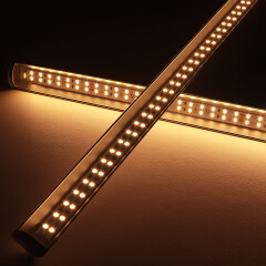 Double Line LED Eck-Leiste Corner max – klar – 140 × 5630 LEDs – 30 W – 2782 lm/m – warmweiß – CRI 90+ 24V DC 120°