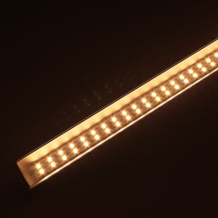 Double Line LED Eck-Leiste Corner max – klar – 140 × 5630 LEDs – 30 W – 2782 lm/m – warmweiß – CRI 90+ 24V DC 120°