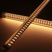 Double Line LED Eck-Leiste Corner max – klar – 140 × 5630 LEDs – 30 W – 2782 lm/m – warmweiß – CRI 90+ 24V DC 120°