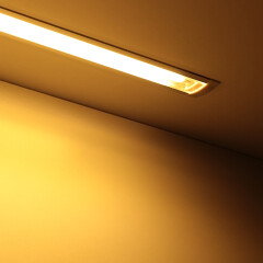 COB LED Einbau-Leiste Inside – klar – 528x COB LED Chips – 15 W – 1200 lm/m – warmweiß – CRI 90+ 24V DC 180°