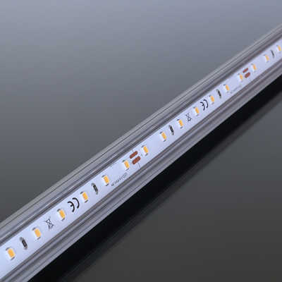LED-Leiste Flachprofil wasserdicht "Out-Line IP54" 70x 2835 LEDs - 10 Watt - 1113 Lumen je Meter | transparent | tageslichtweiß CRI 90Ra - 120° 24VDC |