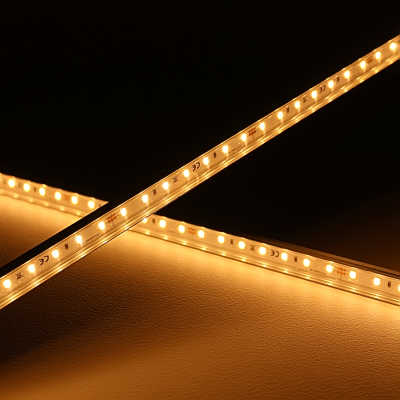 LED-Leiste Flachprofil wasserdicht "Out-Line IP54" 70x 5630 LEDs - 15 Watt - 1406 Lumen je Meter | transparent | warmweiß CRI 90Ra - 120° 24VDC |