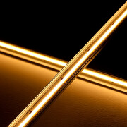 COB LED-Leiste Out-Line IP54 wasserdicht – transparent dimmbar – warmweiß 2700 K – CRI92 24V DC 180° – 528x LED Chips 12,5 W – 1172 lm/m