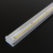 COB LED-Leiste Out-Line IP54 wasserdicht – transparent dimmbar – warmweiß 2700 K – CRI92 24V DC 180° – 528x LED Chips 12,5 W – 1172 lm/m