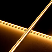 COB LED-Leiste Out-Line IP54 wasserdicht – transparent dimmbar – warmweiß 2700 K – CRI92 24V DC 180° – 528x LED Chips 12,5 W – 1172 lm/m