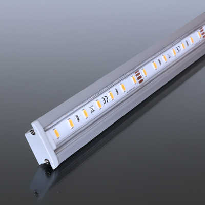 LED-Einbauleuchte wasserdicht "Wet-Line IP54" 70x 5630 LEDs - 15 Watt - 1406 Lumen je Meter | transparent | warmweiß CRI 90Ra - 120° 24VDC |