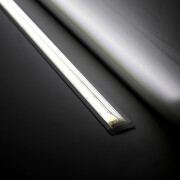 wasserdichte COB Einbau LED-Leiste Wet-Line IP54 – transparent – 528x LED Chips – tageslichtweiß 6500 K – CRI93 24V DC 180° – 13 W – 1277 lm/m