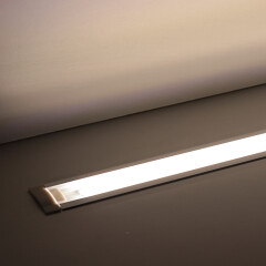 COB LED-Leiste Einbau wasserdicht Wet-Line IP54 – transparent dimmbar – neutralweiß 4000 K – CRI92 24V DC 180° – 528x LED Chips 12,7 W – 1232 lm/m