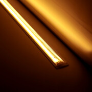 COB LED-Leiste Einbau Wet-Line IP54 wasserdicht – transparent dimmbar – warmweiß 2700 K – CRI92 24V DC 180° – 528x LED Chips 12,5 W – 1172 lm/m