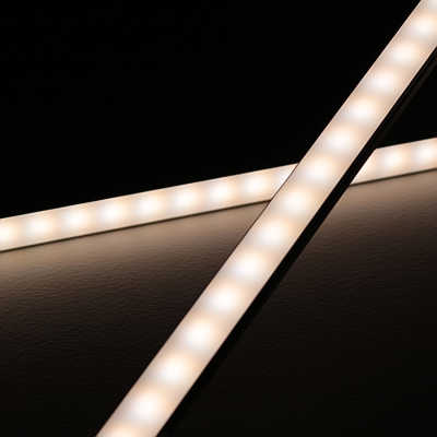 CCT dualweiß "Slim-Line" LED-Leiste 70x 2835 LEDs - weiß 1076 Lumen je Meter | & 70x 2835 LEDs - warmweiß 884 Lumen je Meter | 21 Watt - gesamt je Meter | diffus | CRI 90Ra - 120° 24VDC |