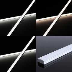 CCT Slim-Line LED-Leiste – diffus – mit einstellbarer Farbtemperatur – 140 × 5630 LEDs – 2 × 16Watt je Meter – Dualweiß – CRI 90+ 24V DC 120°