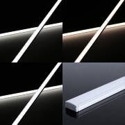 CCT Slim-Line LED-Leiste – diffus – mit einstellbarer Farbtemperatur – 140 × 5630 LEDs – 2 × 16Watt je Meter – Dualweiß – CRI 90+ 24V DC 120°