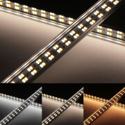CCT Double Line LED-Leiste Slim-Line max – klar – 280 × 5630 LEDs – 2 × 31Watt je Meter – Farbtemperatur einstellbar – CRI 90+ 24V DC 120°