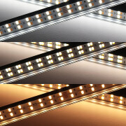 CCT Double Line LED-Leiste Slim-Line max – klar – 280 × 5630 LEDs – 2 × 31Watt je Meter – Farbtemperatur einstellbar – CRI 90+ 24V DC 120°