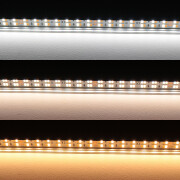 CCT Double Line LED-Leiste Slim-Line max – klar – 280 × 5630 LEDs – 2 × 31Watt je Meter – Farbtemperatur einstellbar – CRI 90+ 24V DC 120°