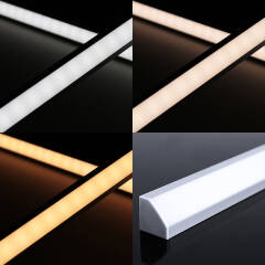 LED-Winkel-Leiste Corner – diffus – mit einstellbarer Farbtemperatur – 140 × 5630 LEDs – 2 × 16Watt je Meter – Dualweiß – CRI 90+ 24V DC 120°