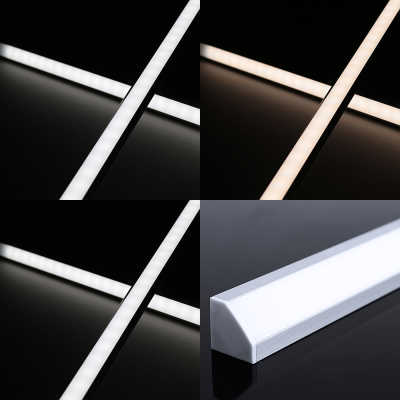 LED-Winkel-Leiste "Corner" | diffus | mit einstellbarer Farbtemperatur | 140x 5630 LEDs - 2x 16Watt je Meter | Dualweiß | CRI 90+ 24VDC 120° |