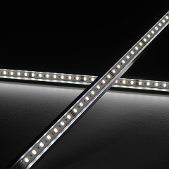 LED-Winkel-Leiste Corner – klar – mit einstellbarer Farbtemperatur – 140 × 5630 LEDs – 2 × 16Watt je Meter – Dualweiß – CRI 90+ 24V DC 120°