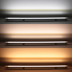 LED-Winkel-Leiste Corner – klar – mit einstellbarer Farbtemperatur – 140 × 5630 LEDs – 2 × 16Watt je Meter – Dualweiß – CRI 90+ 24V DC 120°