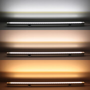 LED-Winkel-Leiste Corner – klar – mit einstellbarer Farbtemperatur – 140 × 5630 LEDs – 2 × 16Watt je Meter – Dualweiß – CRI 90+ 24V DC 120°