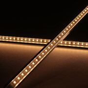 LED-Winkel-Leiste Corner – klar – mit einstellbarer Farbtemperatur – 140 × 5630 LEDs – 2 × 16Watt je Meter – Dualweiß – CRI 90+ 24V DC 120°