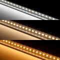 LED-Leiste dualweiß Einbauprofil "Inside max" 70x weiße 5630 LEDs - 1633 Lumen je Meter | & 70x warmweiße 5630 LEDs - 1497 Lumen je Meter | 32 Watt - gesamt je Meter | klar | CRI 90Ra - 120° 24VDC |