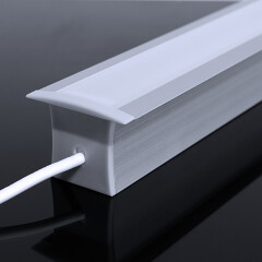 Double Line LED Leuchte Recessed zum Einbau – diffus – 280 × 5630 LEDs – 2 × 31Watt je Meter – Farbtemperatur einstellbar – CRI 90+ 24V DC 120°