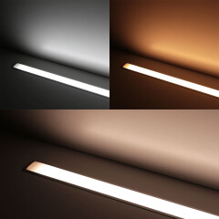 Double Line LED Leuchte Recessed zum Einbau – diffus – 280 × 5630 LEDs – 2 × 31Watt je Meter – Farbtemperatur einstellbar – CRI 90+ 24V DC 120°