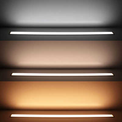 Double Line LED Leuchte "Recessed" zum Einbau | diffus | 280x 5630 LEDs - 2x 31Watt je Meter | Farbtemperatur einstellbar | CRI 90+ 24VDC 120° |