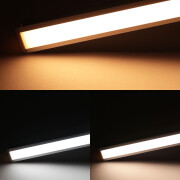Double Line LED Leuchte Recessed zum Einbau – diffus – 280 × 5630 LEDs – 2 × 31Watt je Meter – Farbtemperatur einstellbar – CRI 90+ 24V DC 120°