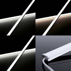 IP54 wasserdichte CCT-LED-Leiste Out-Line IP54 – diffus – 140 × 5630 LEDs – 2 × 16Watt je Meter – Dualweiß 2700 K-6500 K – CRI 90+ 24V DC 120°