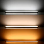 IP54 wasserdichte CCT-LED-Leiste Out-Line IP54 – diffus – 140 × 5630 LEDs – 2 × 16Watt je Meter – Dualweiß 2700 K-6500 K – CRI 90+ 24V DC 120°