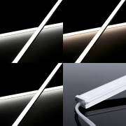 IP54 wasserdichte CCT-LED-Leiste Out-Line IP54 – diffus – 140 × 5630 LEDs – 2 × 16Watt je Meter – Dualweiß 2700 K-6500 K – CRI 90+ 24V DC 120°