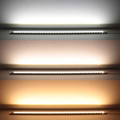 CCT-LED-Leiste "Out-Line IP54" wasserdicht | klar | 140x 5630 LEDs - 2x 16Watt je Meter | Dualweiß 2700K-6500K | CRI 90+ 24VDC 120° |